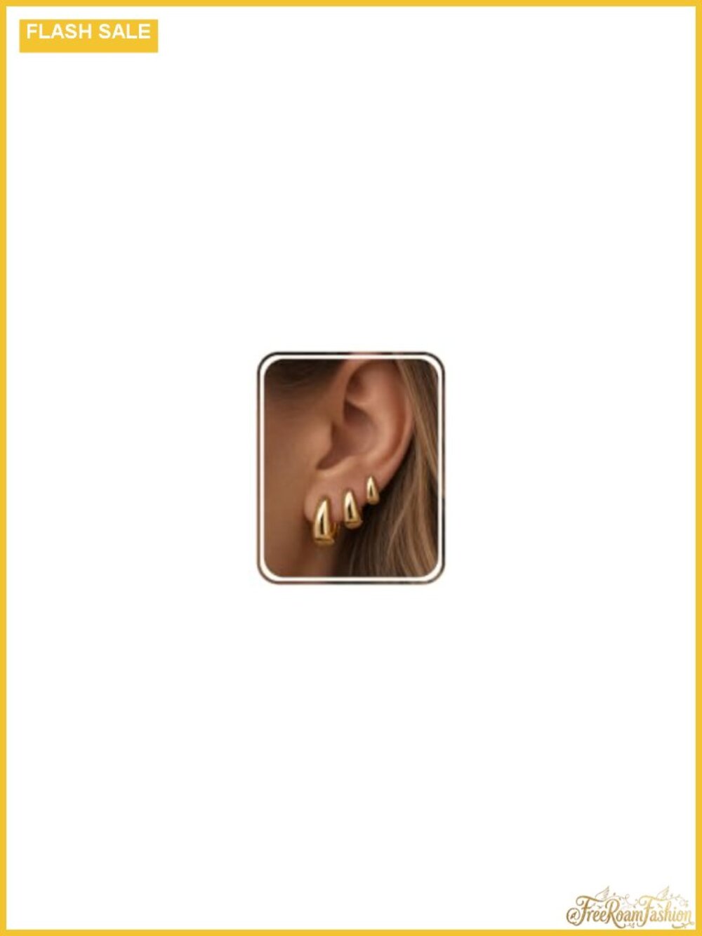 14K Gold Plated Copper Hoop Earrings Set Hypoallergenic 10mm 14mm 17mm